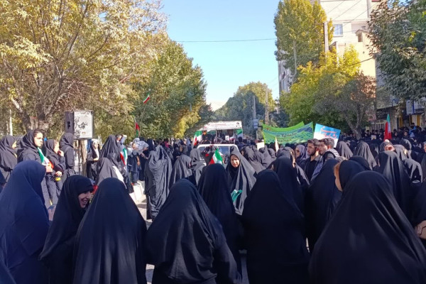 شرکت بانوان شورای راهبری امور بانوان شهرستان اسلام اباد غرب در راهپیمایی 13 آبان